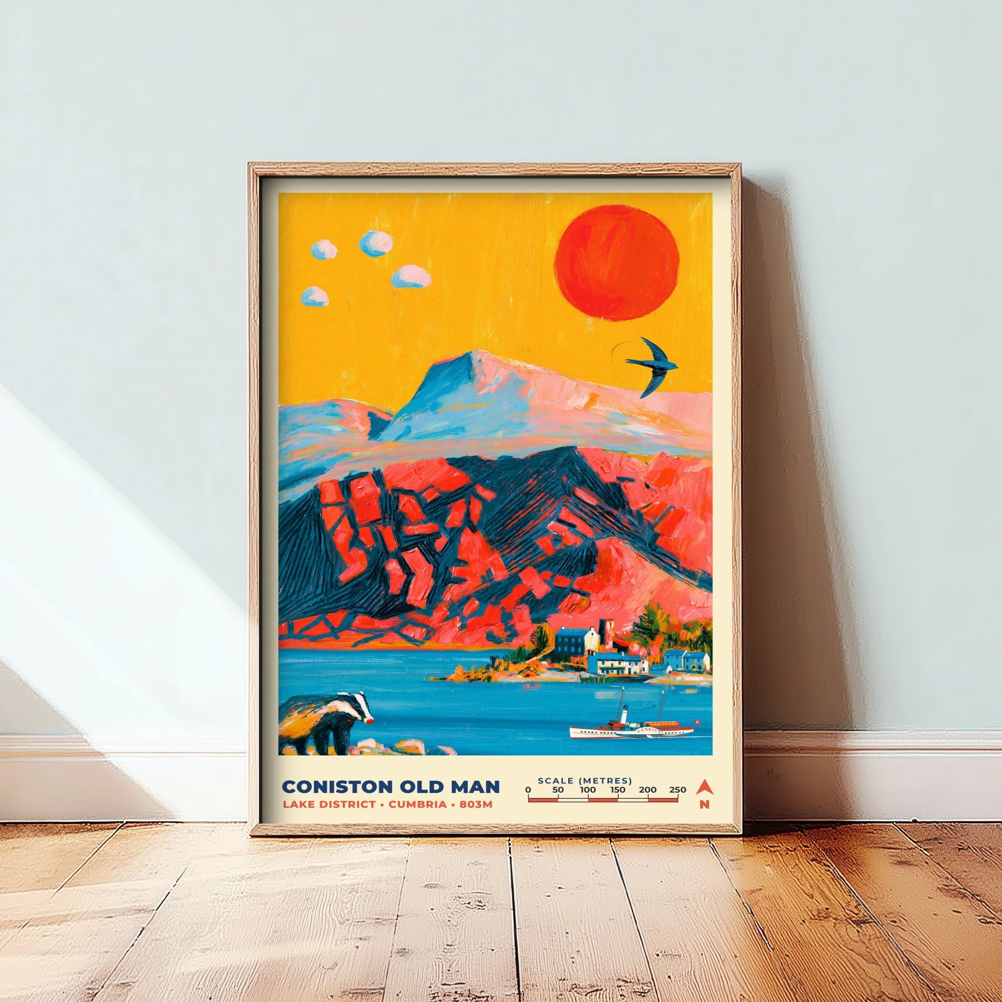 Coniston Old Man Travel Poster - Lake District Art Print - Bold Mountain Painting - Cumbria Fells Wall Art 2/3