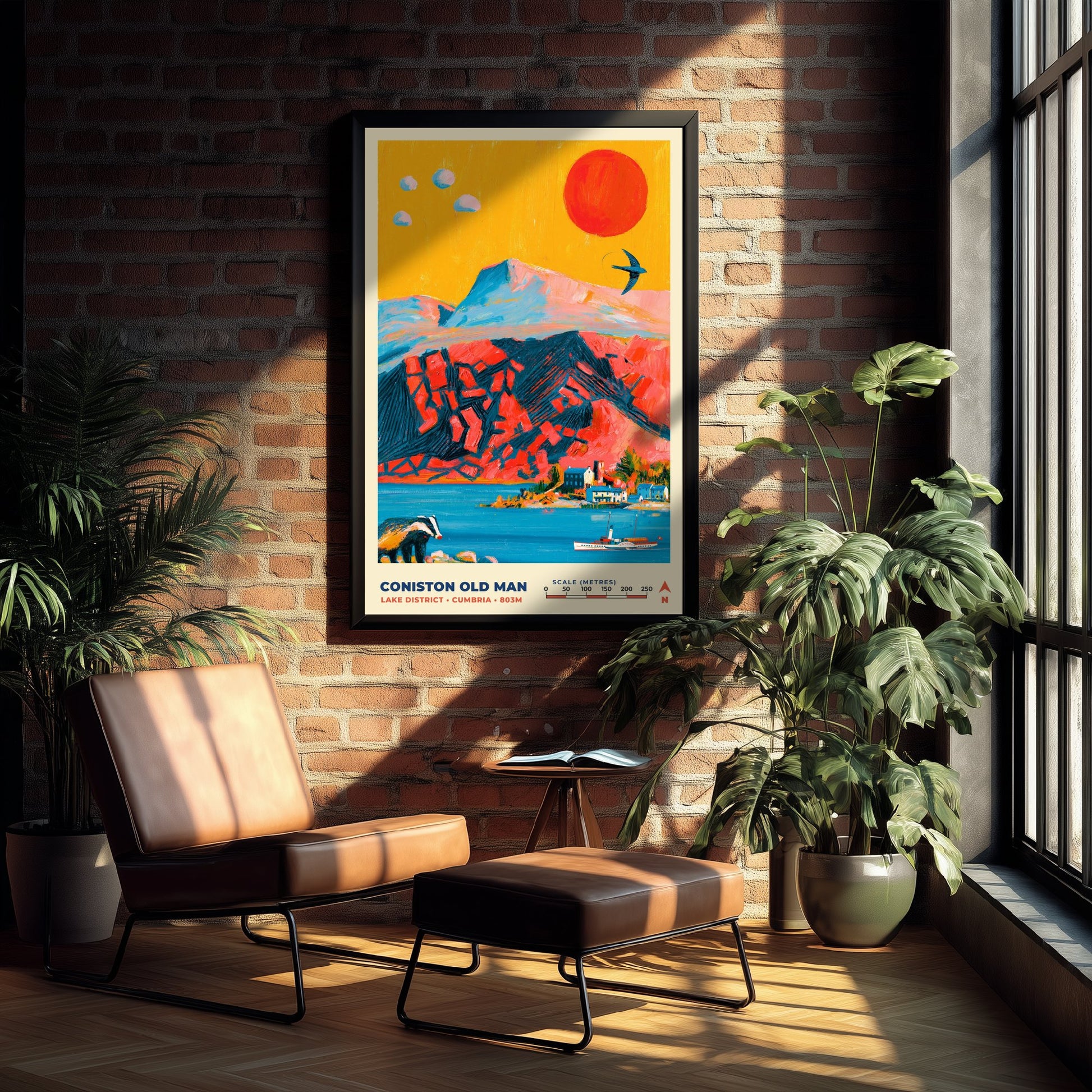 Coniston Old Man Travel Poster - Lake District Art Print - Bold Mountain Painting - Cumbria Fells Wall Art 2/3