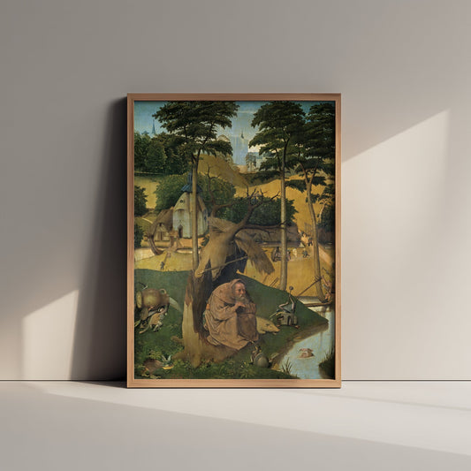 Hieronymus Bosch - The Temptation of St Anthony (c. 1501) - Classic Painting Art Print - Hermit Saint Landscape Demons Poster