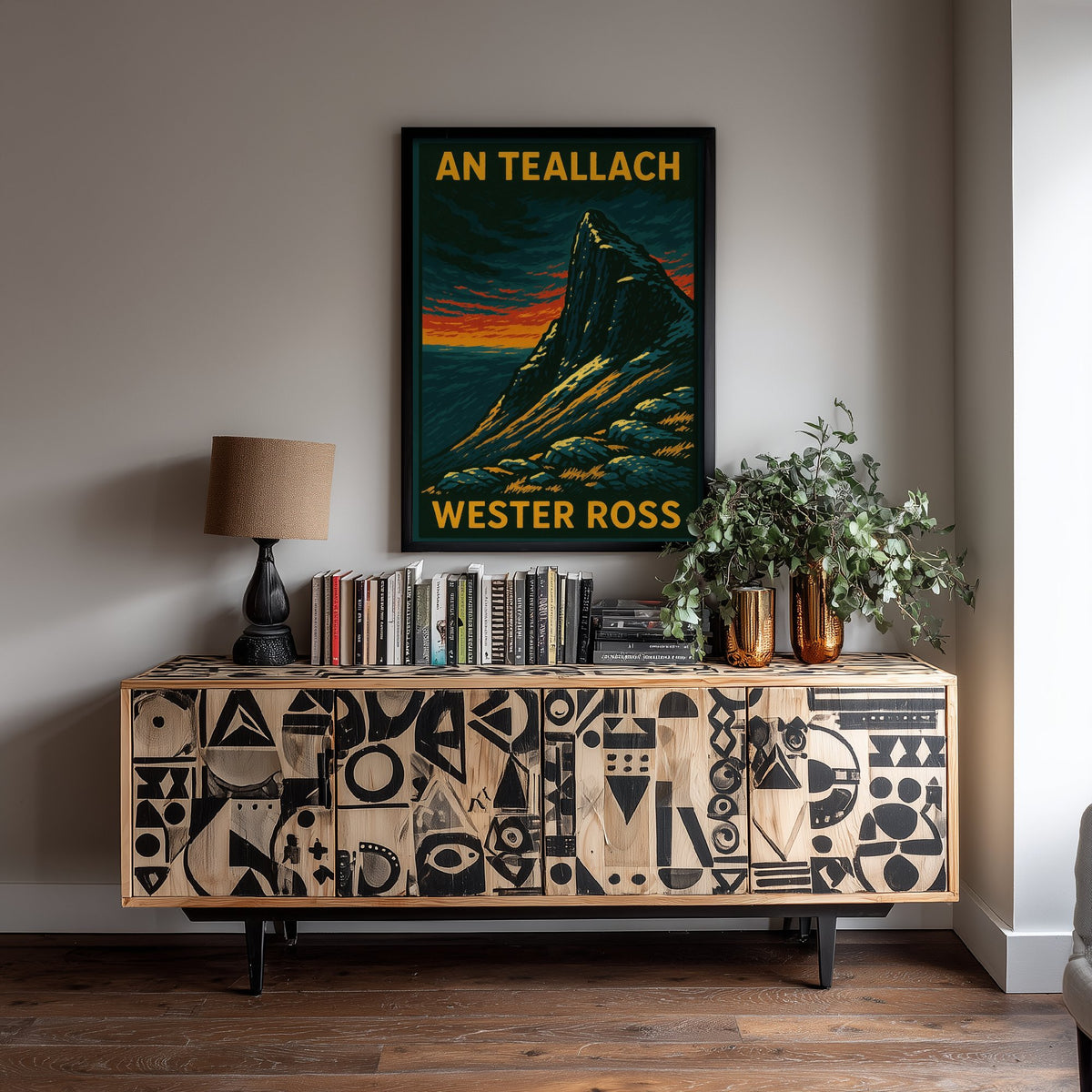 An Teallach Scotland Travel Poster - Highland Mountain Art Print - Bold Woodcut Landscape - Wester Ross 3/3