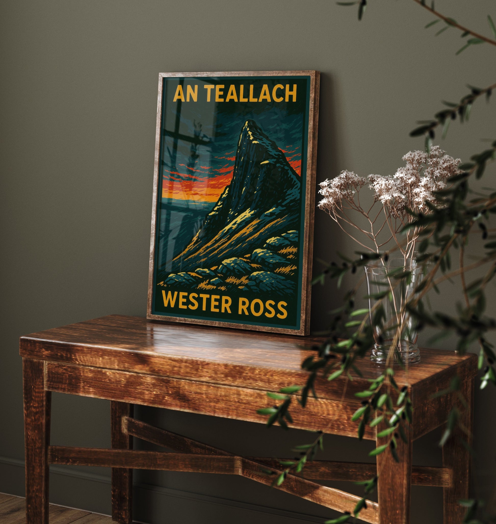 An Teallach Scotland Travel Poster - Highland Mountain Art Print - Bold Woodcut Landscape - Wester Ross 3/3