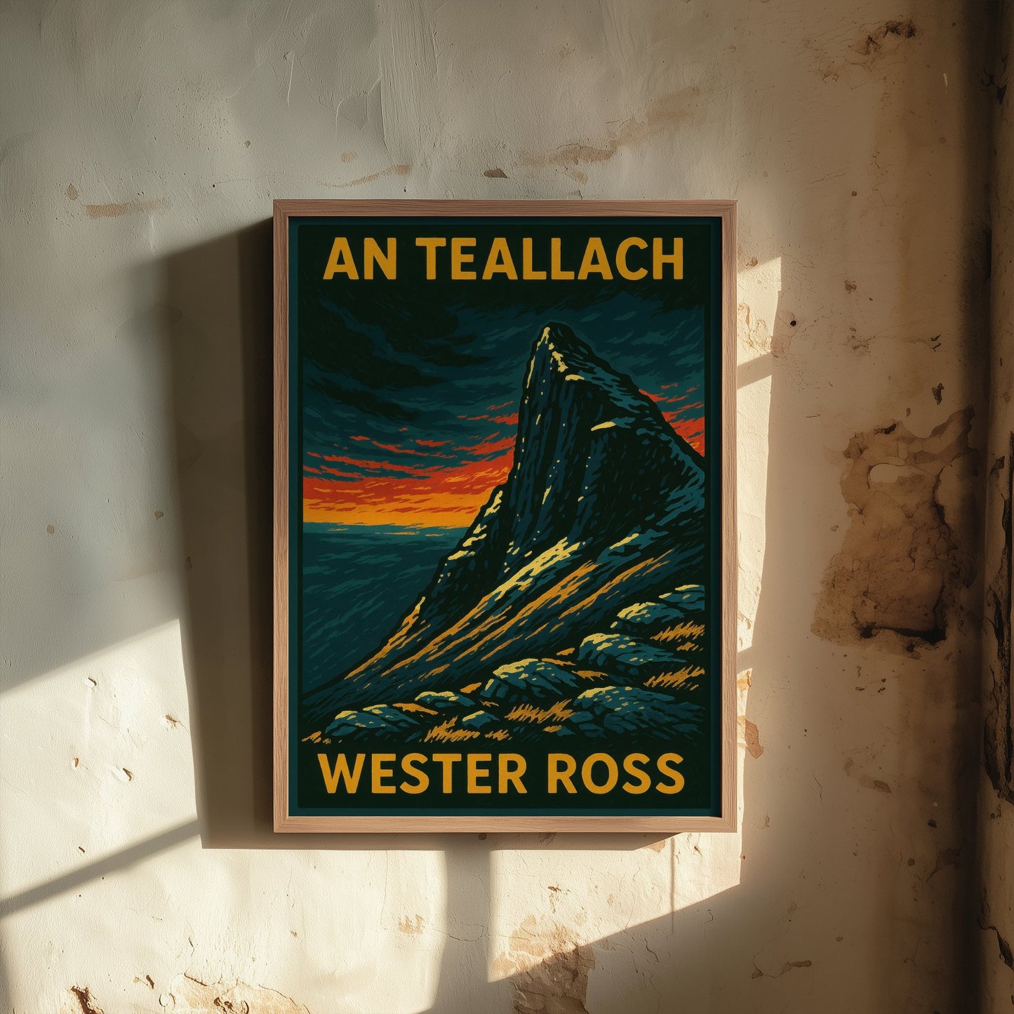 An Teallach Scotland Travel Poster - Highland Mountain Art Print - Bold Woodcut Landscape - Wester Ross 3/3