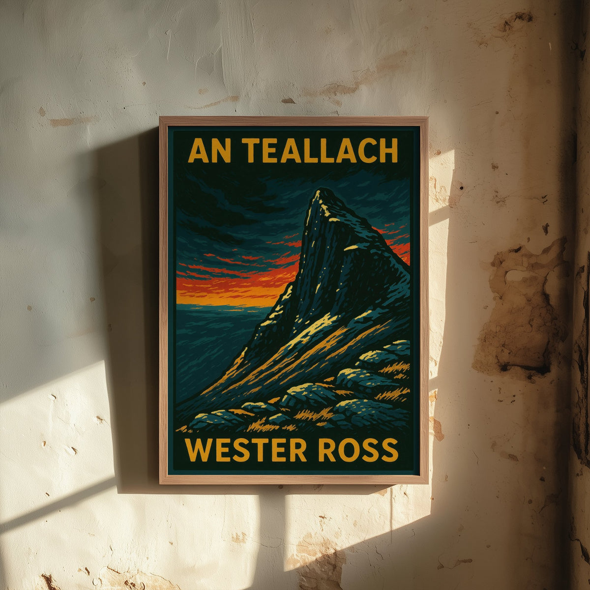 An Teallach Scotland Travel Poster - Highland Mountain Art Print - Bold Woodcut Landscape - Wester Ross 3/3