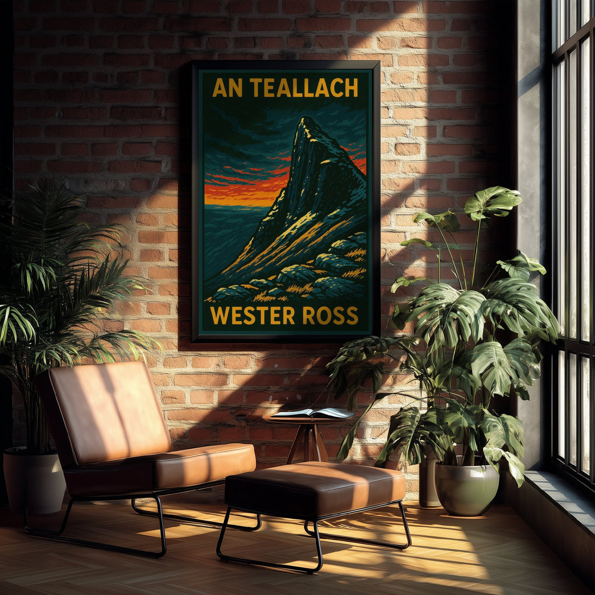 An Teallach Scotland Travel Poster - Highland Mountain Art Print - Bold Woodcut Landscape - Wester Ross 3/3