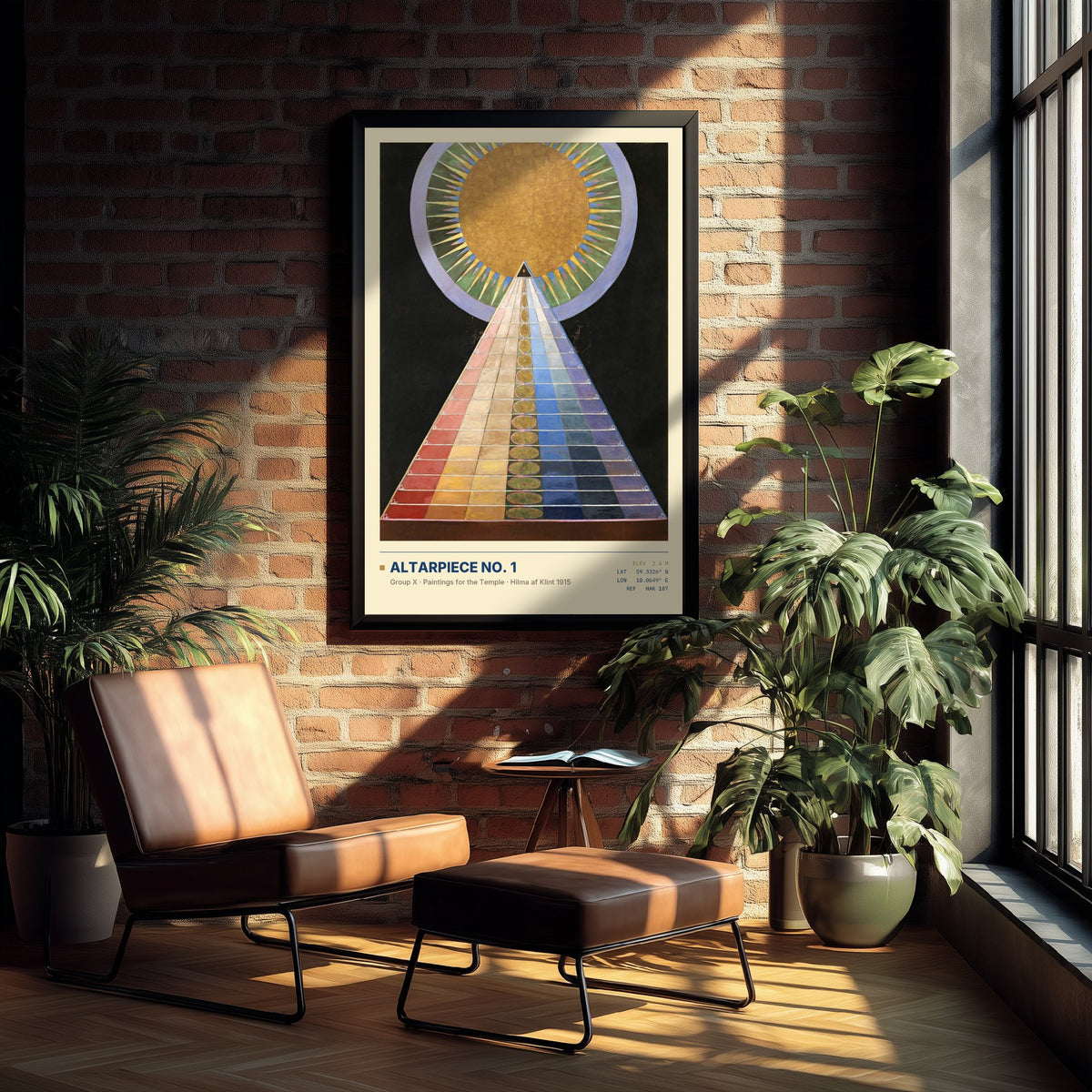 Hilma af Klint - Altarpiece No. 1 (1915) - Abstract Painting Art Print - Golden Sun Pyramid Poster - Paintings for the Temple