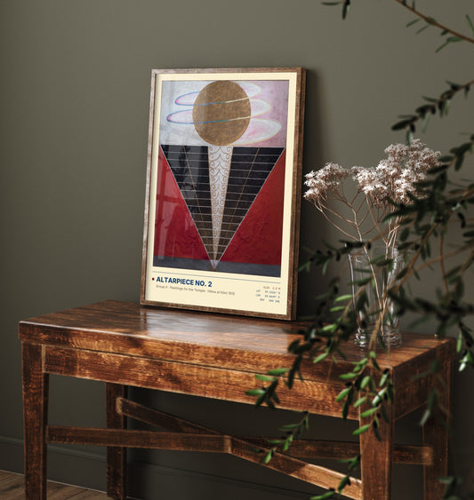 Hilma af Klint - Altarpiece No. 2 (1915) - Abstract Painting Art Print - Golden Orb Poster - Paintings for the Temple
