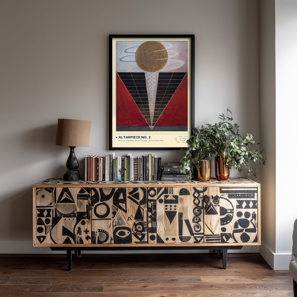 Hilma af Klint - Altarpiece No. 2 (1915) - Abstract Painting Art Print - Golden Orb Poster - Paintings for the Temple