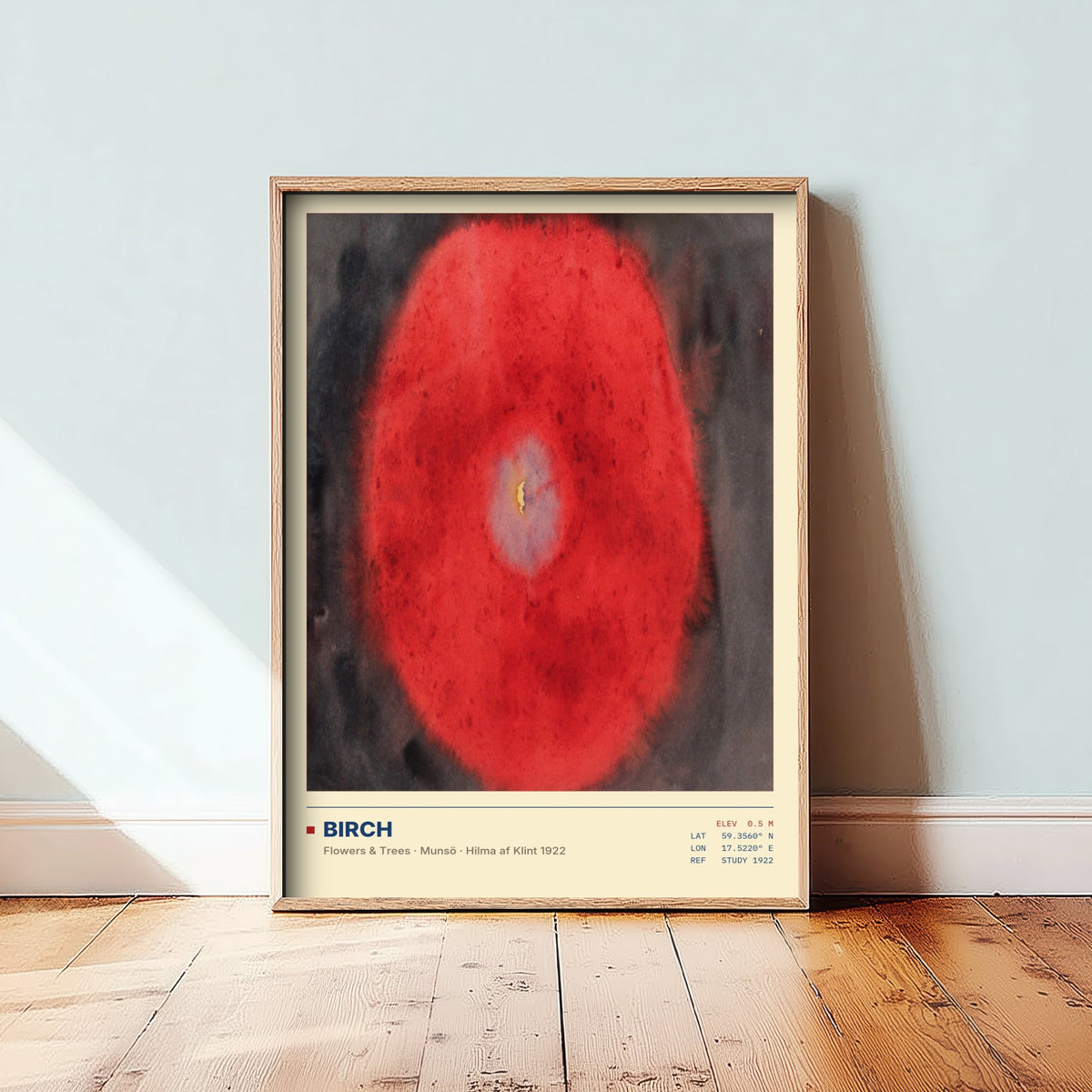 Hilma af Klint - Birch (1922) - Abstract Watercolour Painting Art Print - Red Tree Aura Poster - Flowers and Trees Series