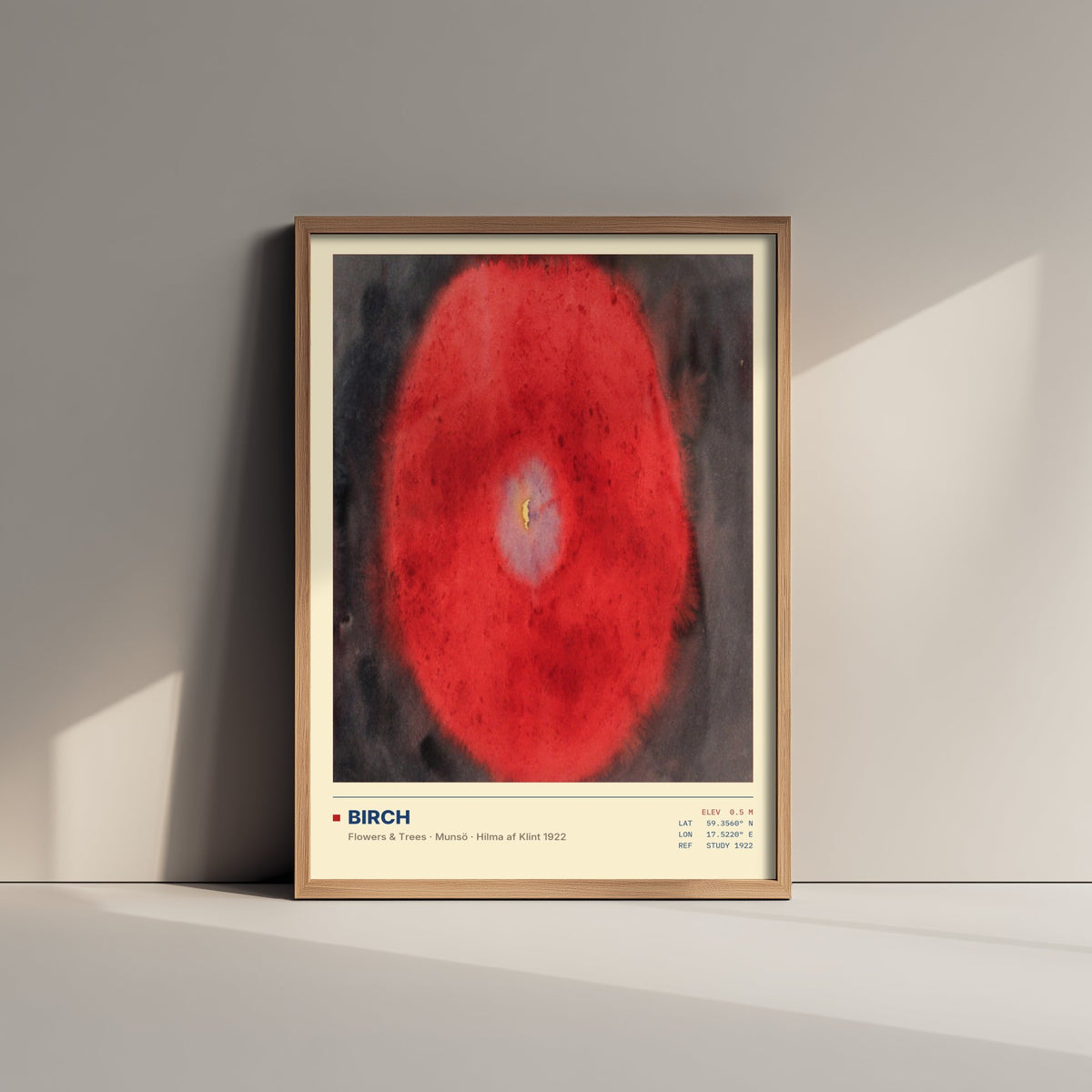 Hilma af Klint - Birch (1922) - Abstract Watercolour Painting Art Print - Red Tree Aura Poster - Flowers and Trees Series
