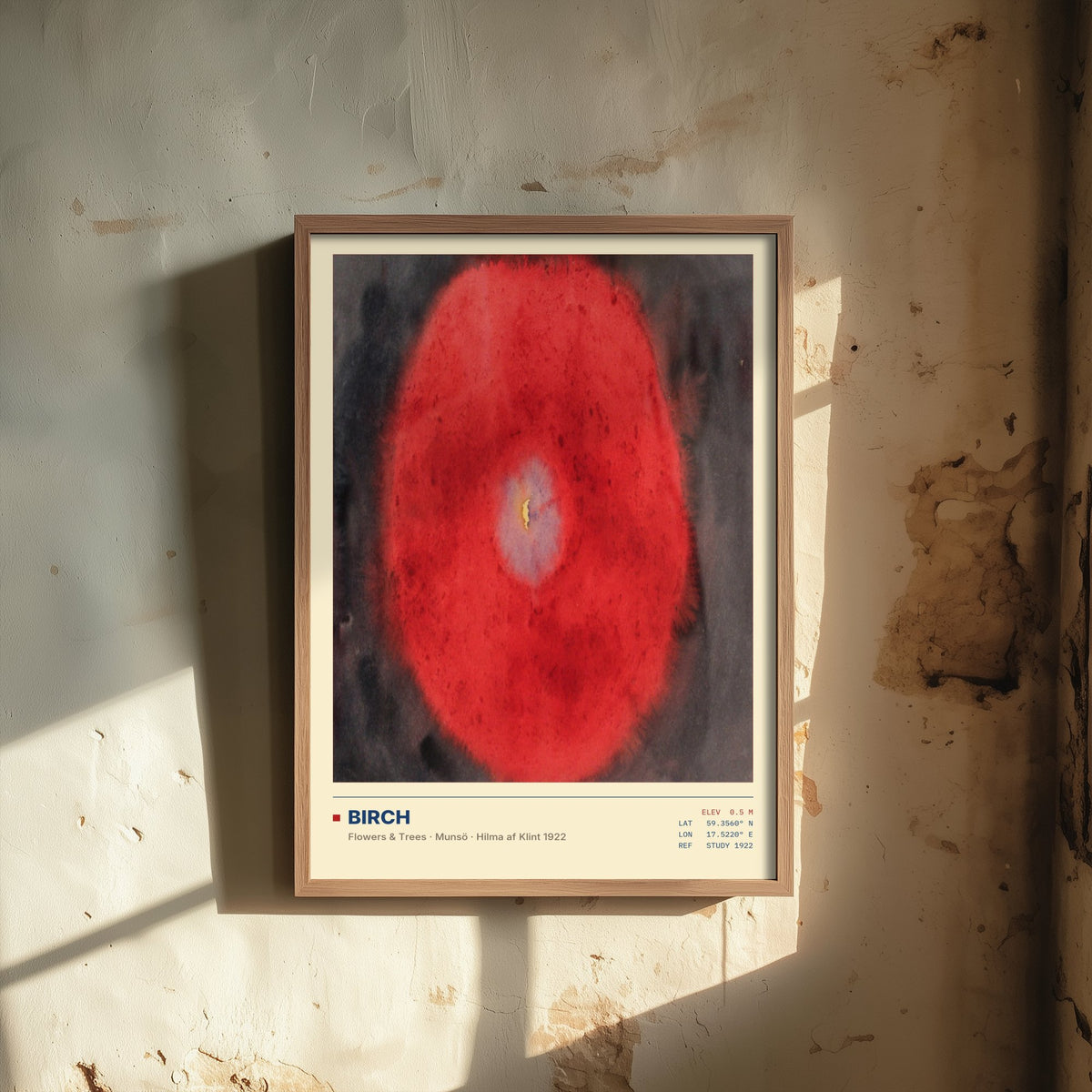 Hilma af Klint - Birch (1922) - Abstract Watercolour Painting Art Print - Red Tree Aura Poster - Flowers and Trees Series