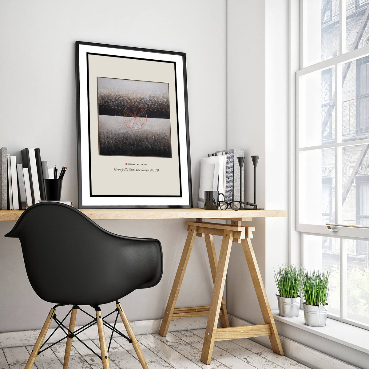 Hilma af Klint - The Swan No. 10 (1915) - Abstract Painting Art Print - Monochrome Spiral Poster - Group IX SUW
