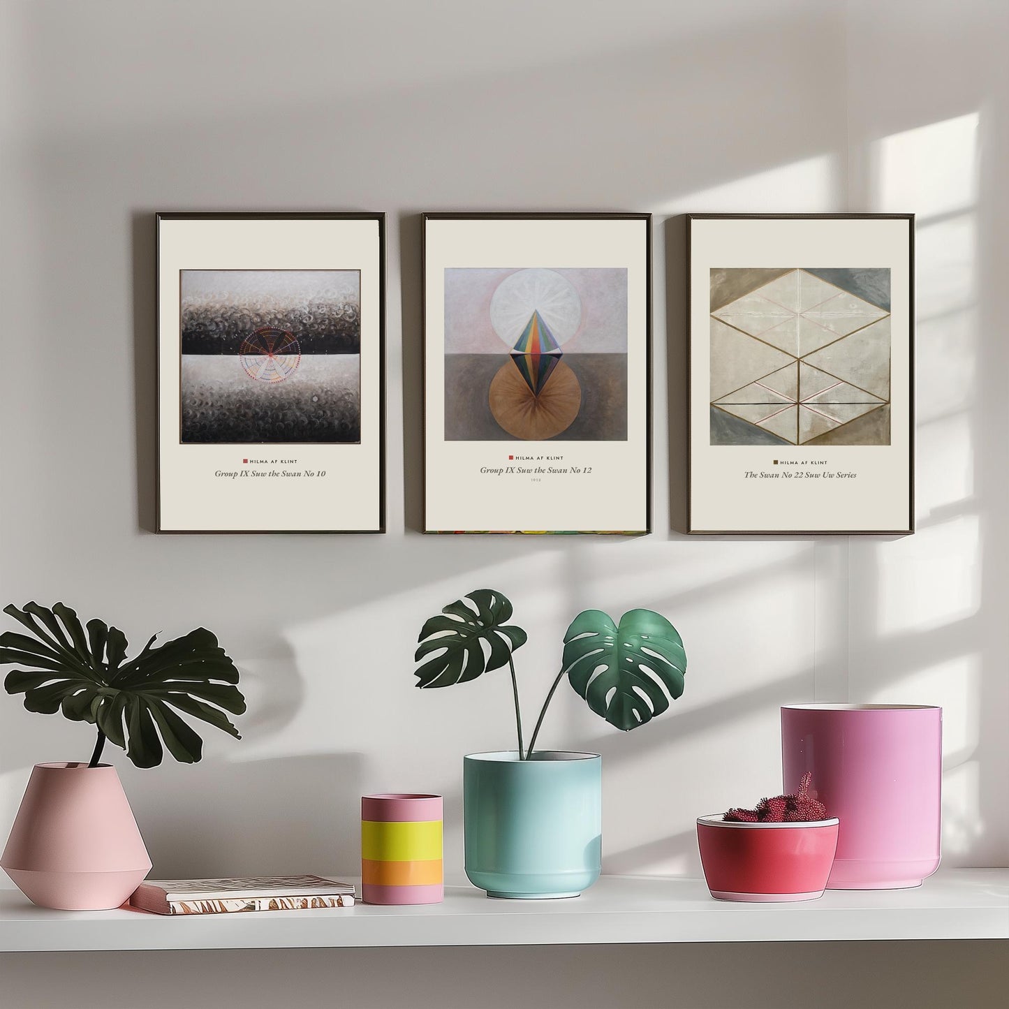 Hilma af Klint The Swan Set of Three Art Prints - Swan No 10, No 12, No 22 - Geometric Abstract Poster Painting
