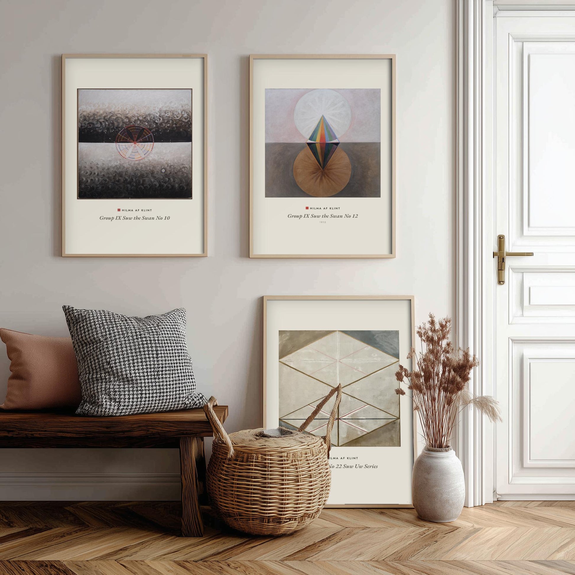 Hilma af Klint The Swan Set of Three Art Prints - Swan No 10, No 12, No 22 - Geometric Abstract Poster Painting