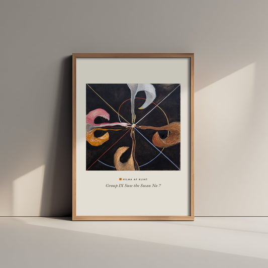Hilma af Klint - The Swan No. 7 (1915) - Abstract Painting Art Print - Dark Swirl Poster - Group IX SUW