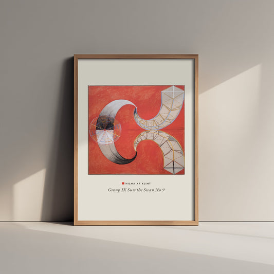 Hilma af Klint - The Swan No. 9 (1915) - Red Abstract Painting Art Print - Geometric Curves Poster - Group IX SUW