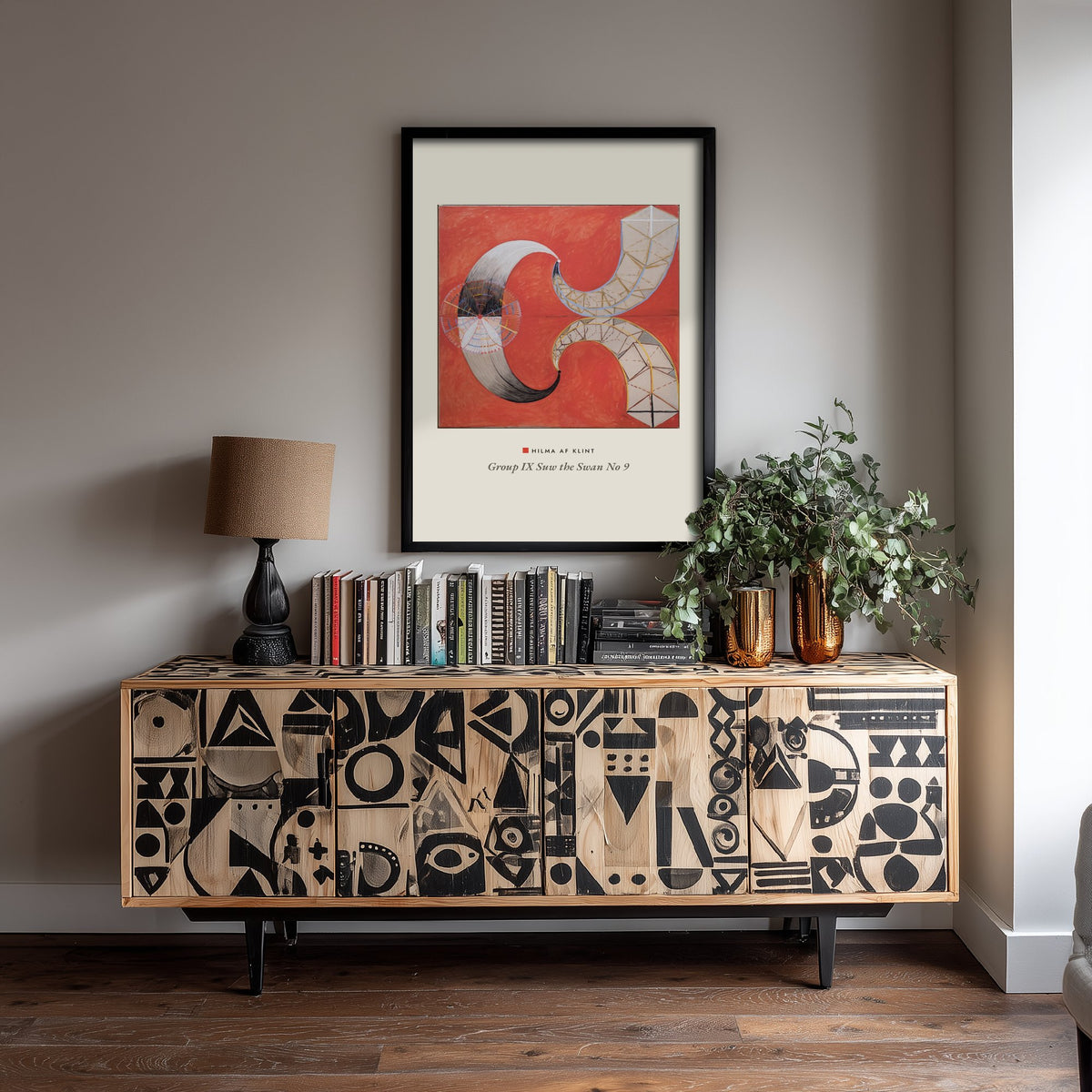 Hilma af Klint - The Swan No. 9 (1915) - Red Abstract Painting Art Print - Geometric Curves Poster - Group IX SUW