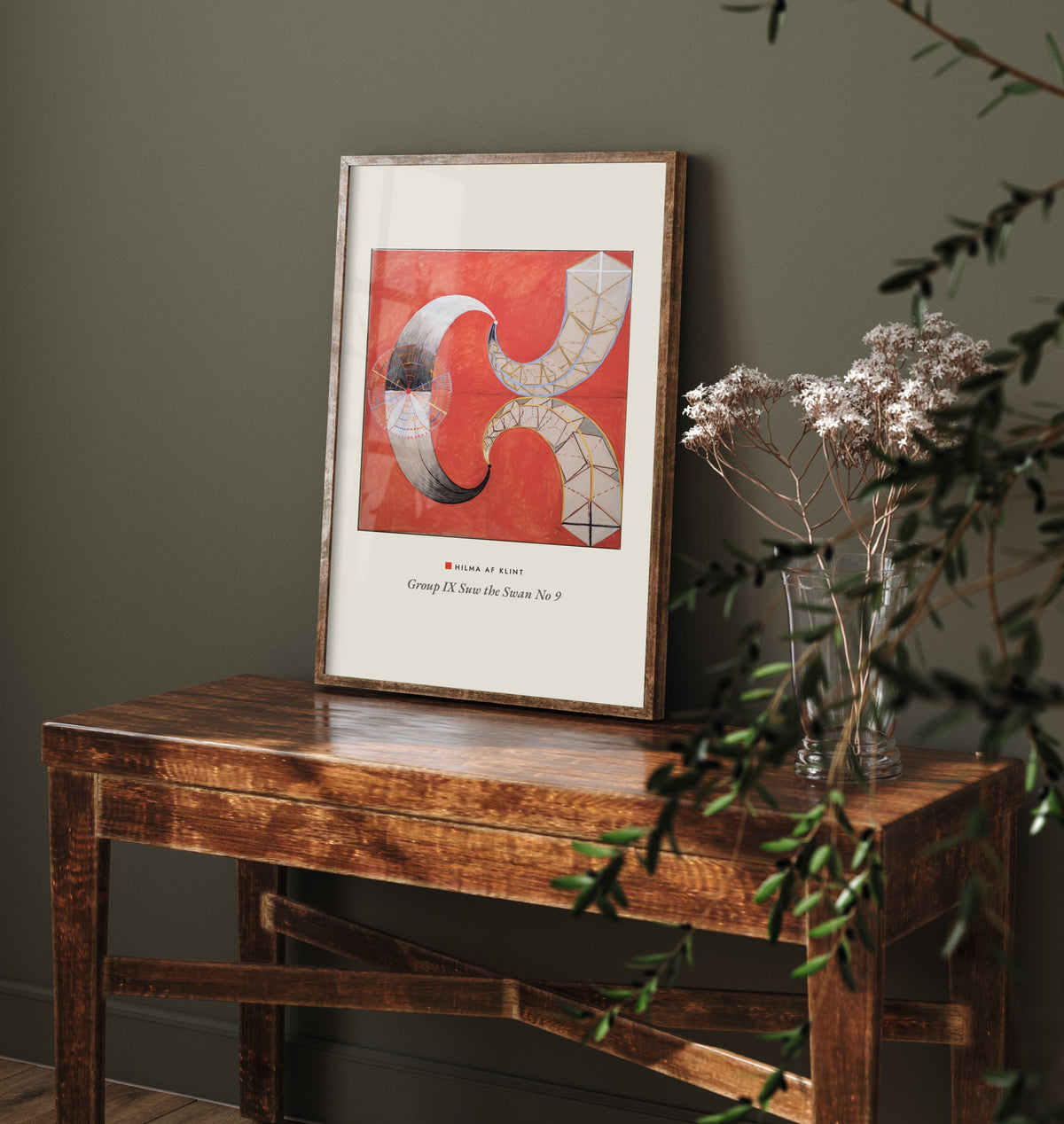 Hilma af Klint - The Swan No. 9 (1915) - Red Abstract Painting Art Print - Geometric Curves Poster - Group IX SUW