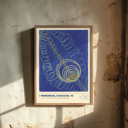 Hilma af Klint - Primordial Chaos No. 16 (1906) - Blue Spiral Painting Art Print - Abstract Poster - The WU Rose Series