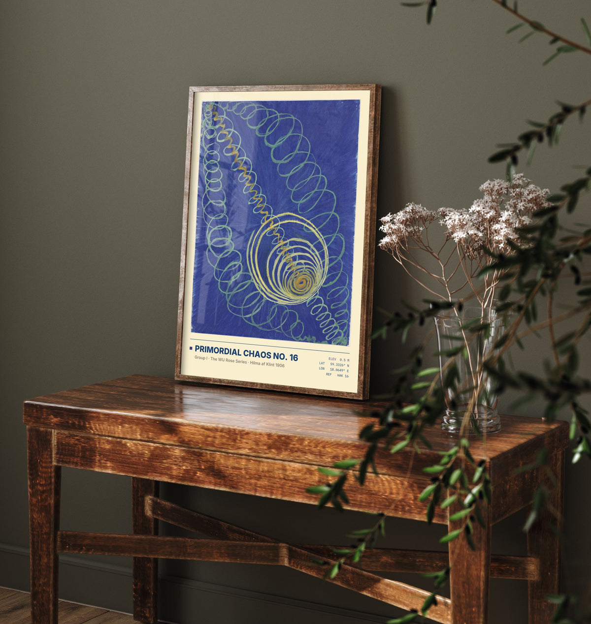 Hilma af Klint - Primordial Chaos No. 16 (1906) - Blue Spiral Painting Art Print - Abstract Poster - The WU Rose Series