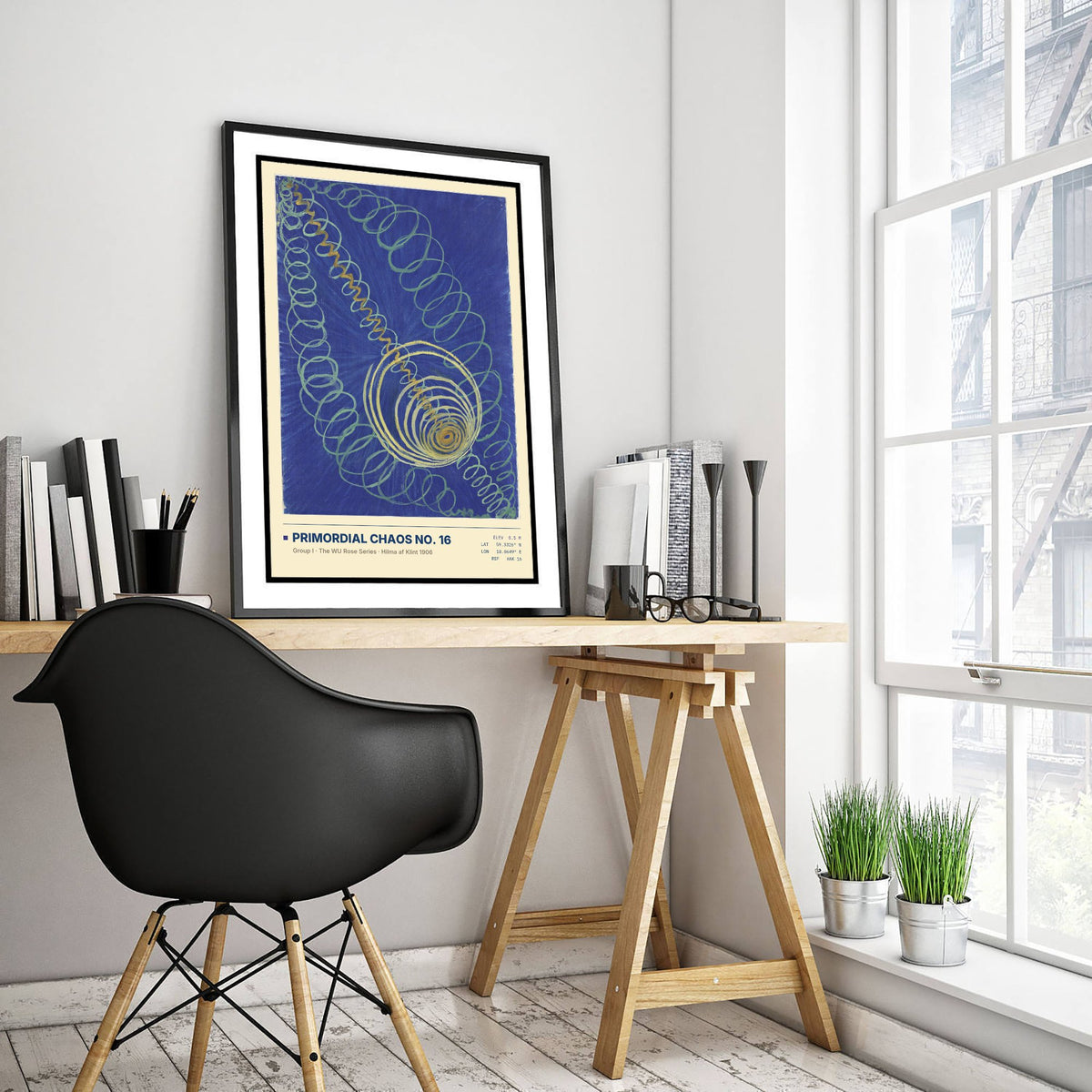 Hilma af Klint - Primordial Chaos No. 16 (1906) - Blue Spiral Painting Art Print - Abstract Poster - The WU Rose Series