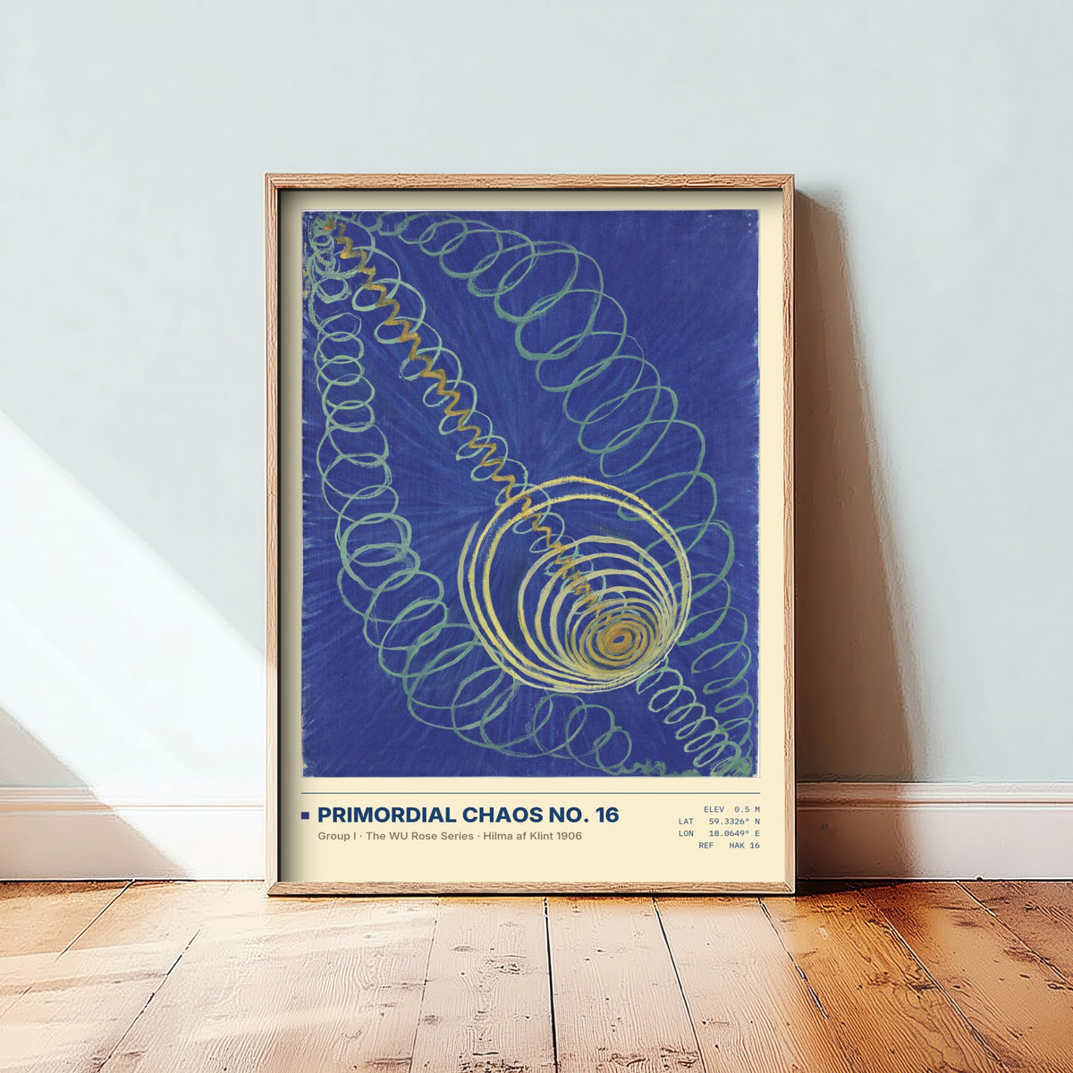 Hilma af Klint - Primordial Chaos No. 16 (1906) - Blue Spiral Painting Art Print - Abstract Poster - The WU Rose Series