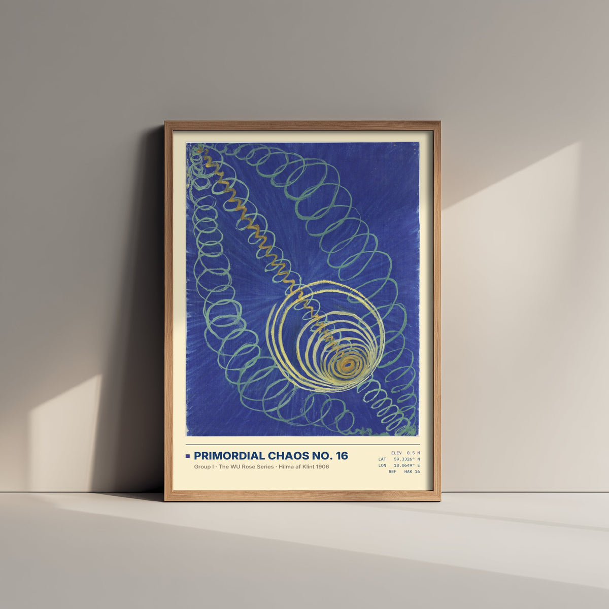 Hilma af Klint - Primordial Chaos No. 16 (1906) - Blue Spiral Painting Art Print - Abstract Poster - The WU Rose Series