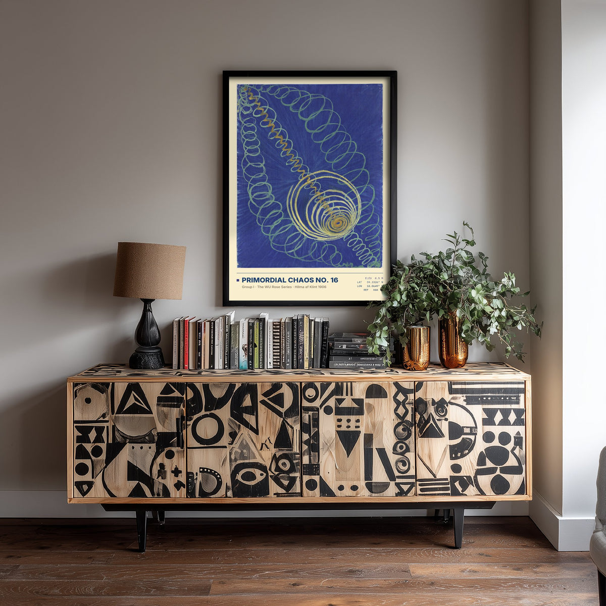 Hilma af Klint - Primordial Chaos No. 16 (1906) - Blue Spiral Painting Art Print - Abstract Poster - The WU Rose Series