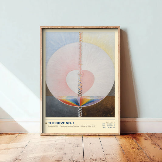 Hilma af Klint - The Dove No. 1 (1915) - Abstract Painting Art Print - Pastel Heart Poster - Paintings for the Temple