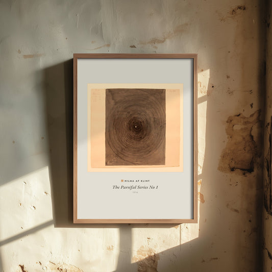 Hilma af Klint - The Parsifal Series No 1 (1916) - Classic Painting Art Print - Concentric Circles Sepia Abstract Poster
