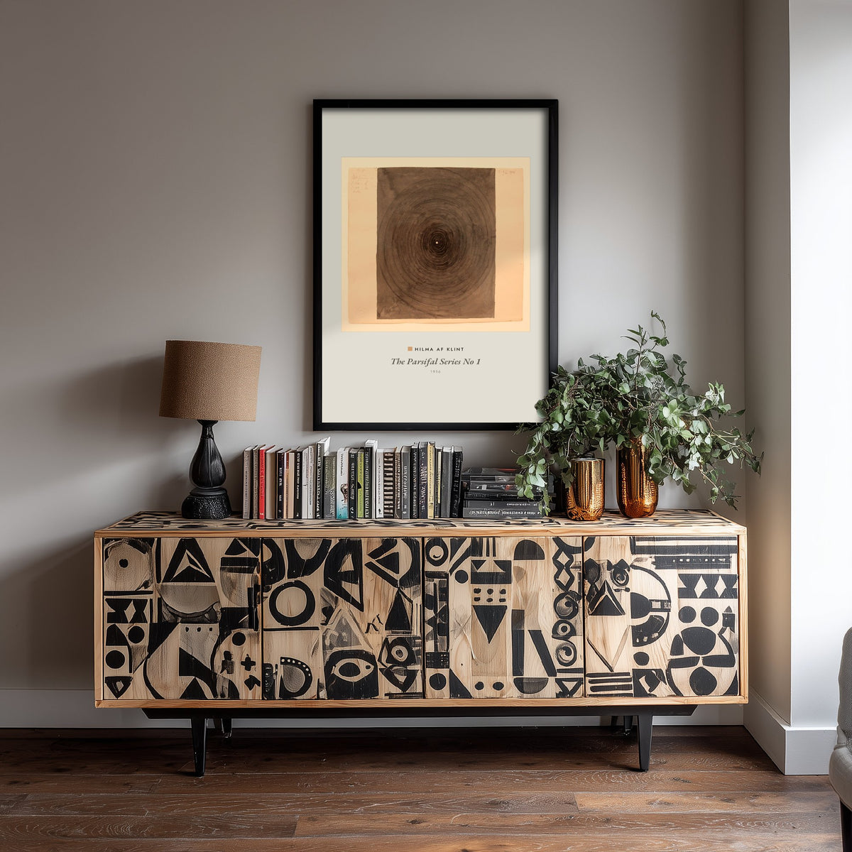 Hilma af Klint - The Parsifal Series No 1 (1916) - Classic Painting Art Print - Concentric Circles Sepia Abstract Poster