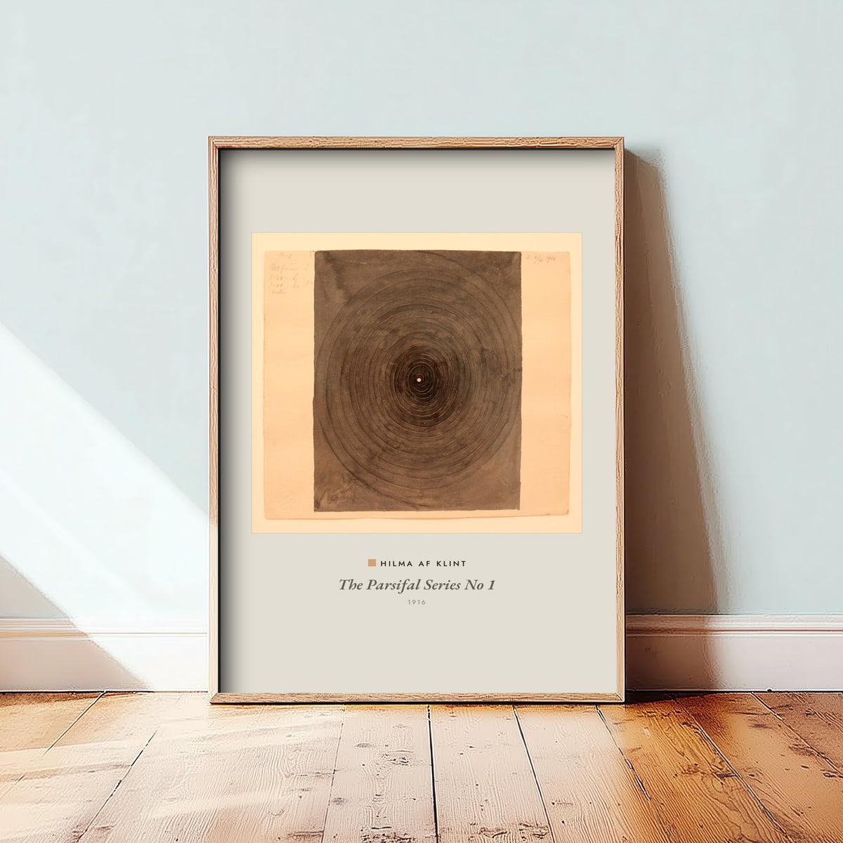 Hilma af Klint - The Parsifal Series No 1 (1916) - Classic Painting Art Print - Concentric Circles Sepia Abstract Poster