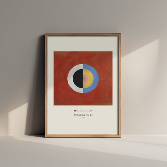 Hilma af Klint - The Swan No 17 (1915) - Classic Painting Art Print - Red Abstract Circle Poster - Swedish Modernist Icon