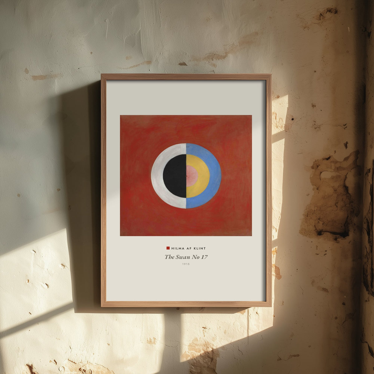 Hilma af Klint - The Swan No 17 (1915) - Classic Painting Art Print - Red Abstract Circle Poster - Swedish Modernist Icon