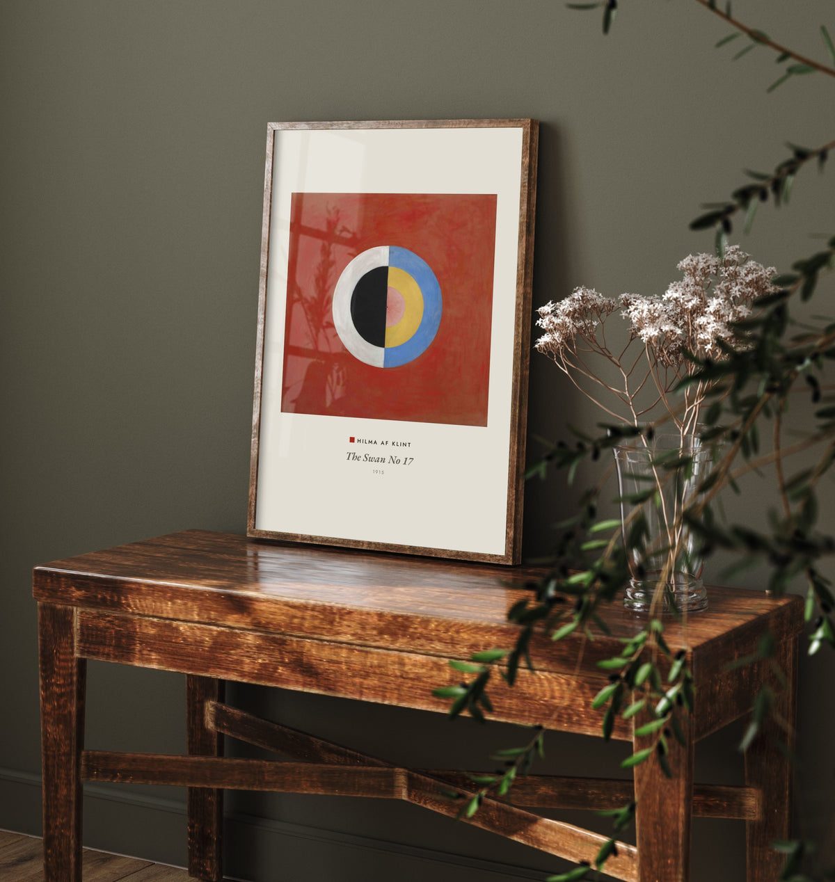 Hilma af Klint - The Swan No 17 (1915) - Classic Painting Art Print - Red Abstract Circle Poster - Swedish Modernist Icon