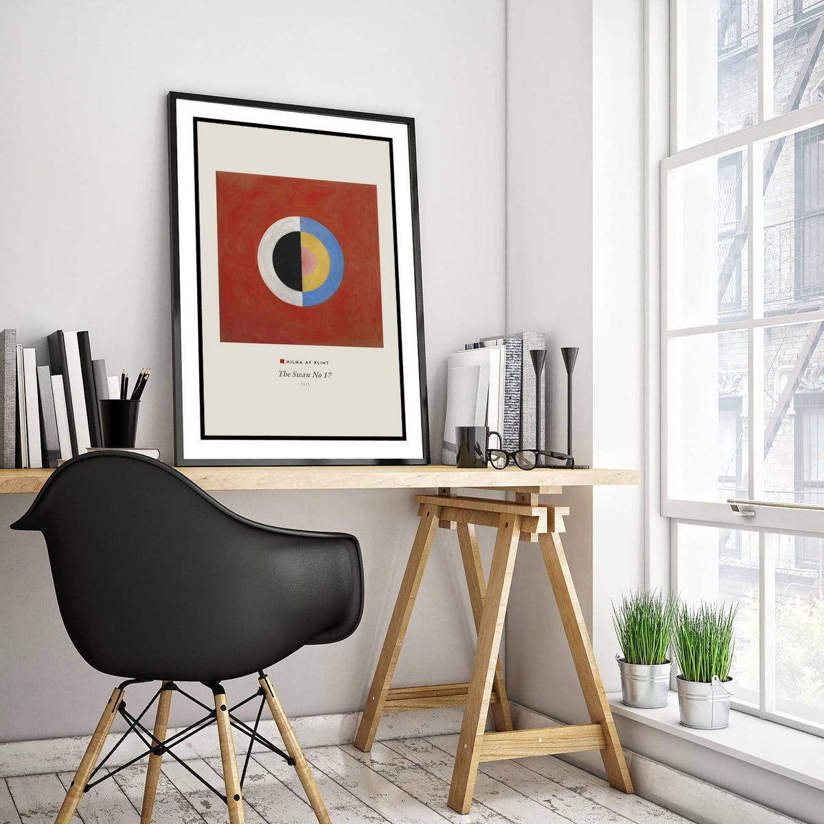 Hilma af Klint - The Swan No 17 (1915) - Classic Painting Art Print - Red Abstract Circle Poster - Swedish Modernist Icon