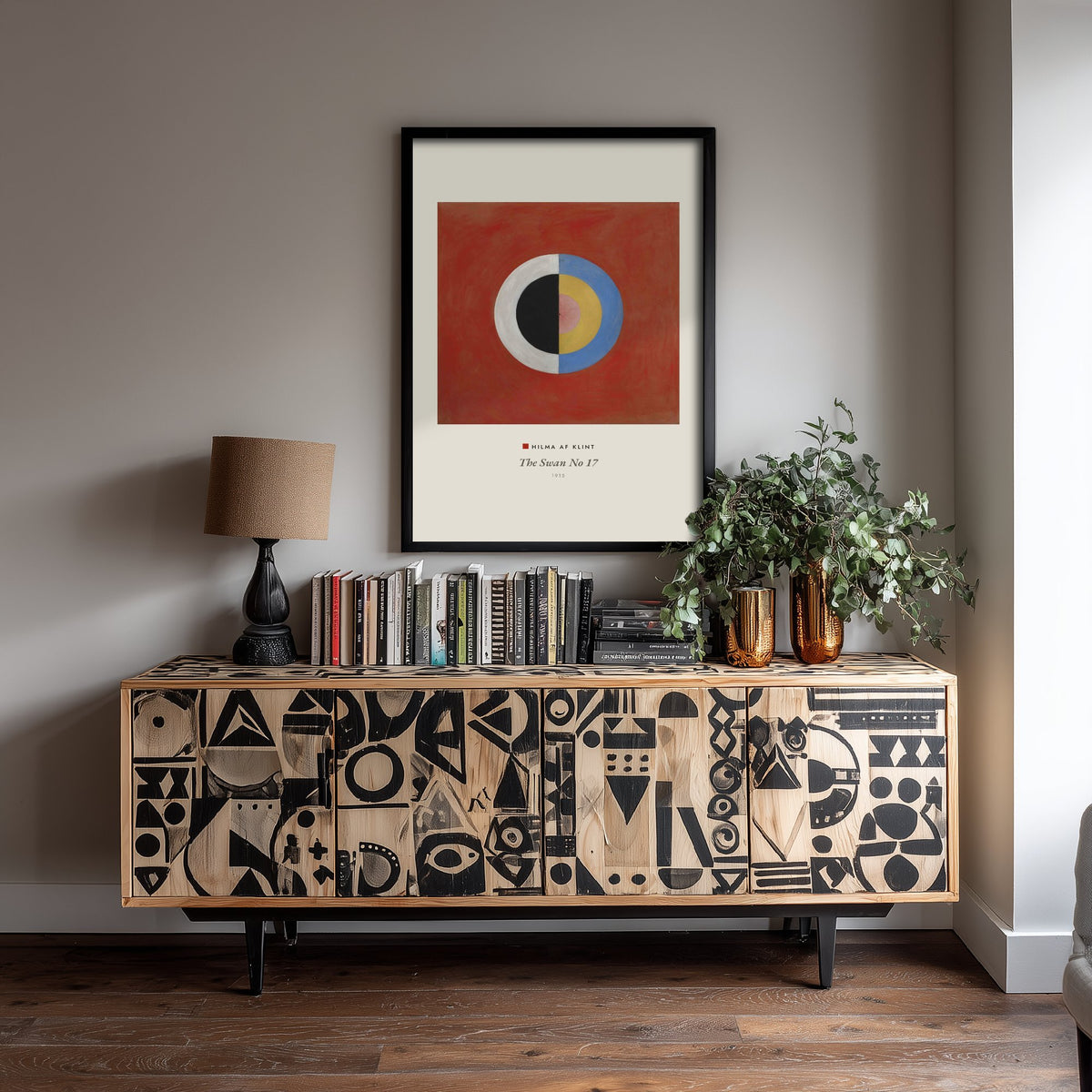 Hilma af Klint - The Swan No 17 (1915) - Classic Painting Art Print - Red Abstract Circle Poster - Swedish Modernist Icon