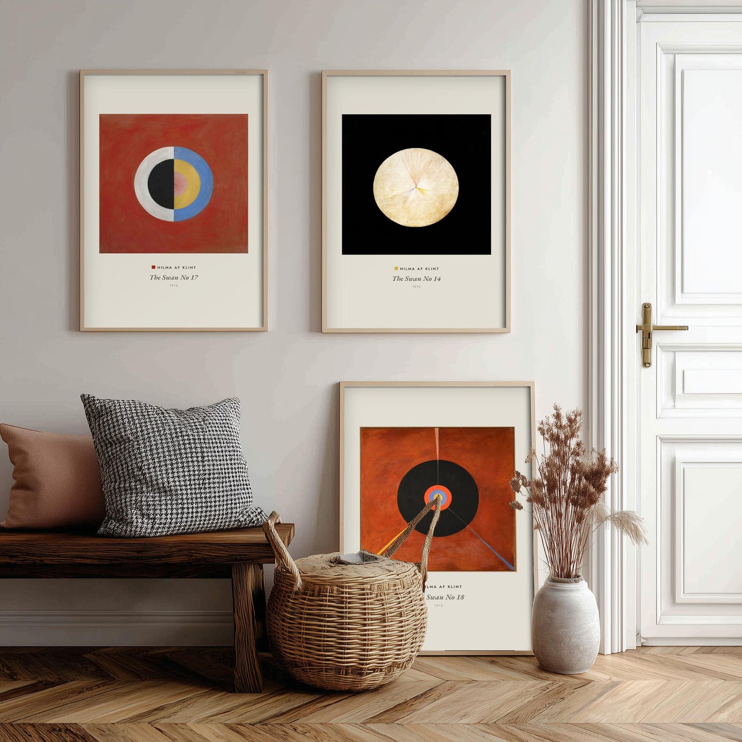 Hilma af Klint The Swan Set of Three Art Prints - Swan No 17, No 14, No 18 - Abstract Circle Poster Painting Giclee