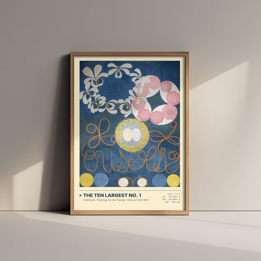 Hilma af Klint - The Ten Largest No 1 Childhood (1907) - Classic Painting Art Print - Blue Abstract Floral Poster
