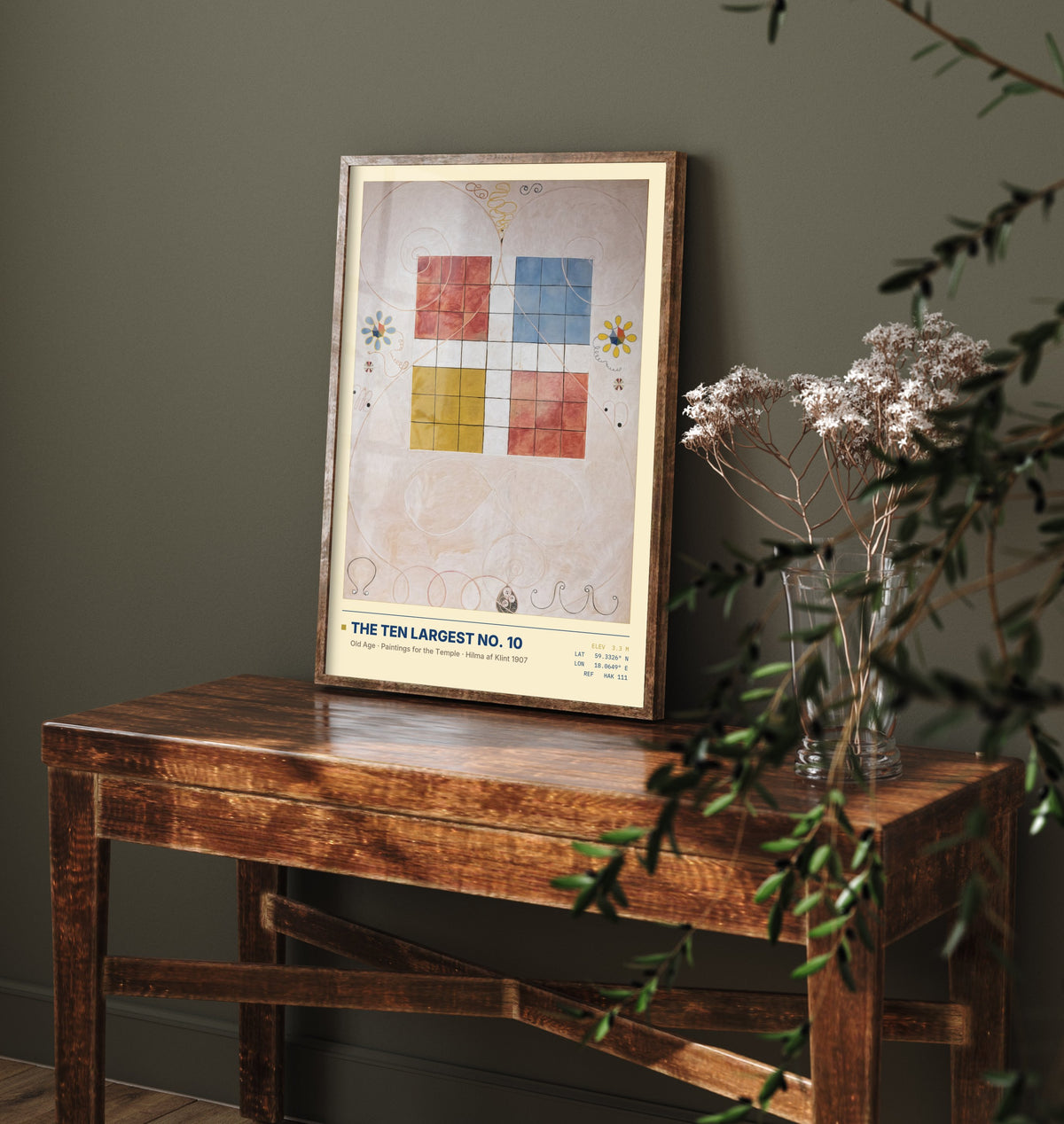 Hilma af Klint - The Ten Largest No 10 Old Age (1907) - Classic Painting Art Print - Grid Abstract Neutral Poster