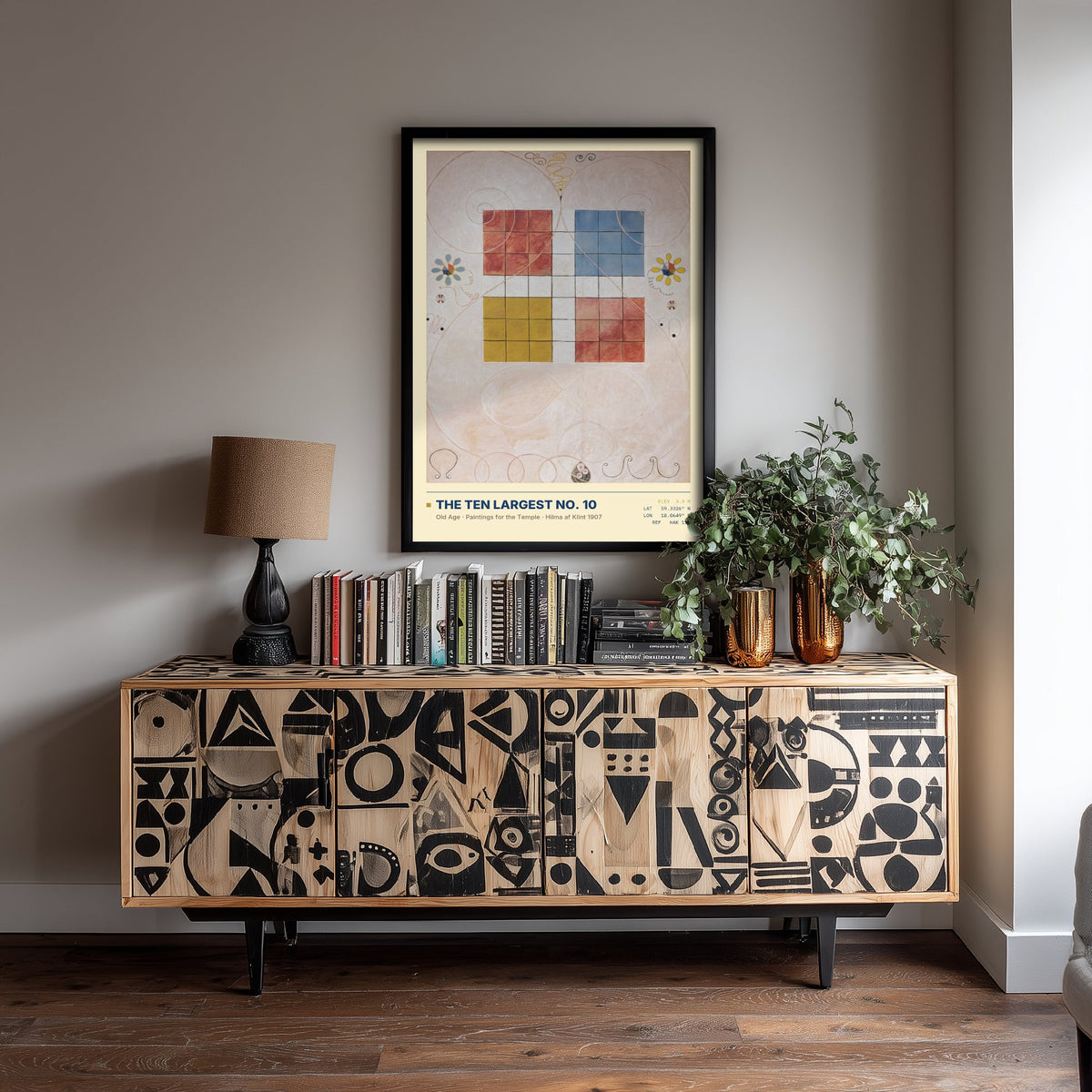 Hilma af Klint - The Ten Largest No 10 Old Age (1907) - Classic Painting Art Print - Grid Abstract Neutral Poster