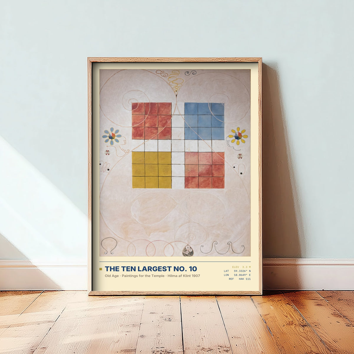 Hilma af Klint - The Ten Largest No 10 Old Age (1907) - Classic Painting Art Print - Grid Abstract Neutral Poster
