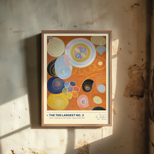 Hilma af Klint - The Ten Largest No 3 Youth (1907) - Classic Painting Art Print - Orange Spiral Abstract Poster