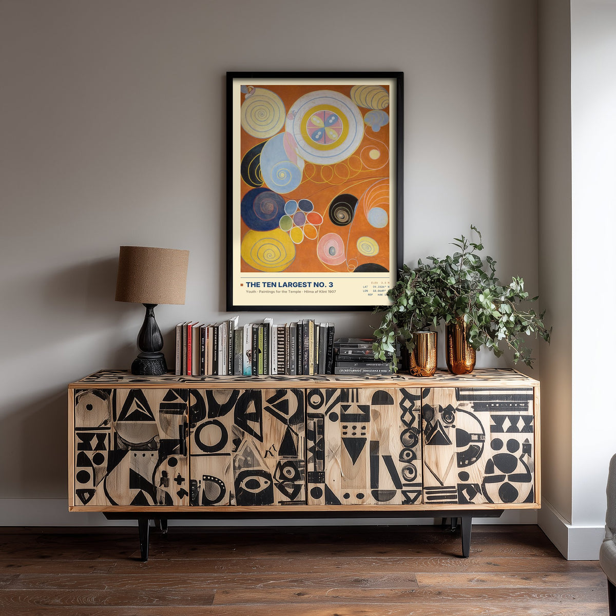 Hilma af Klint - The Ten Largest No 3 Youth (1907) - Classic Painting Art Print - Orange Spiral Abstract Poster