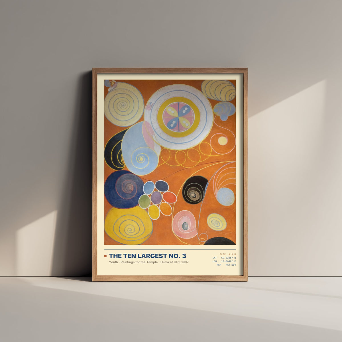 Hilma af Klint - The Ten Largest No 3 Youth (1907) - Classic Painting Art Print - Orange Spiral Abstract Poster