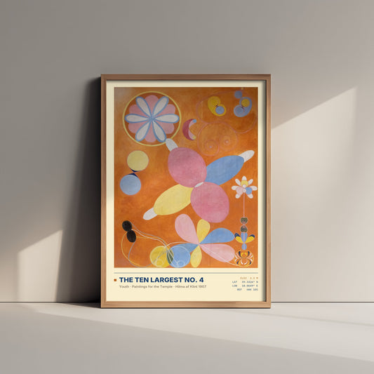 Hilma af Klint - The Ten Largest No 4 Youth (1907) - Classic Painting Art Print - Pink and Blue Petal Abstract Poster