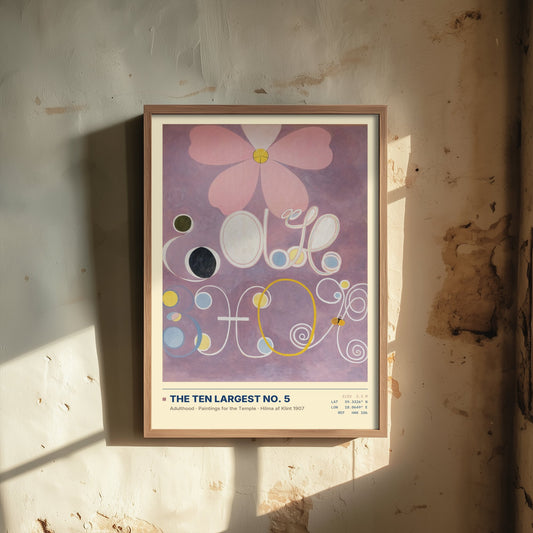 Hilma af Klint - The Ten Largest No 5 Adulthood (1907) - Classic Painting Art Print - Mauve and Lilac Abstract Poster