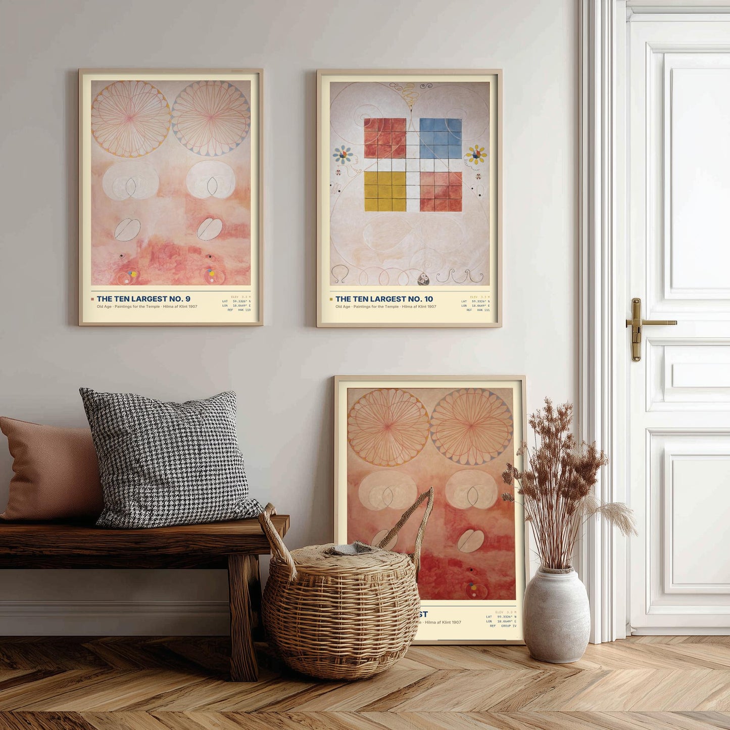 Hilma af Klint The Ten Largest Set of Three Art Prints - Old Age No 9 and No 10 - Abstract Floral Poster Painting Giclee