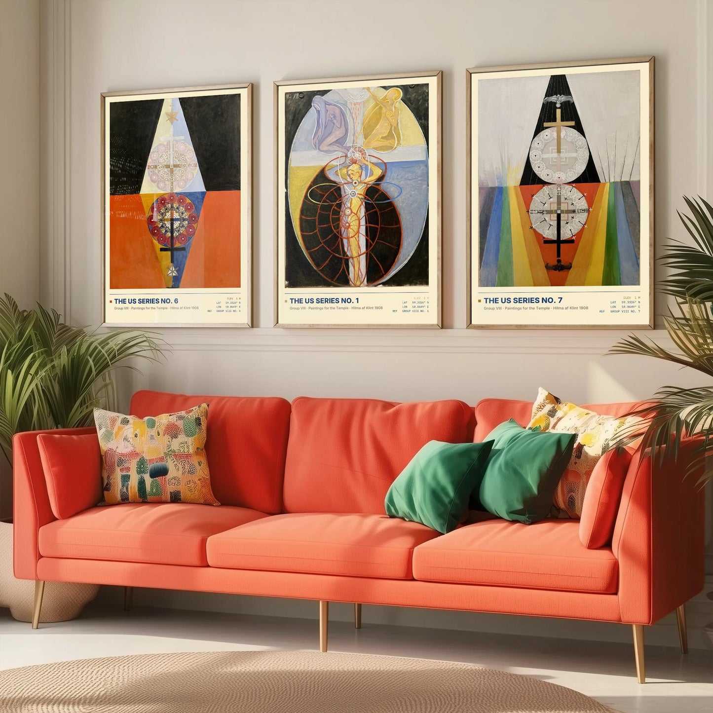 Hilma af Klint The US Series Set of Three Art Prints - No 6, No 1, No 7 - Symbolist Spiritual Poster Painting Giclee