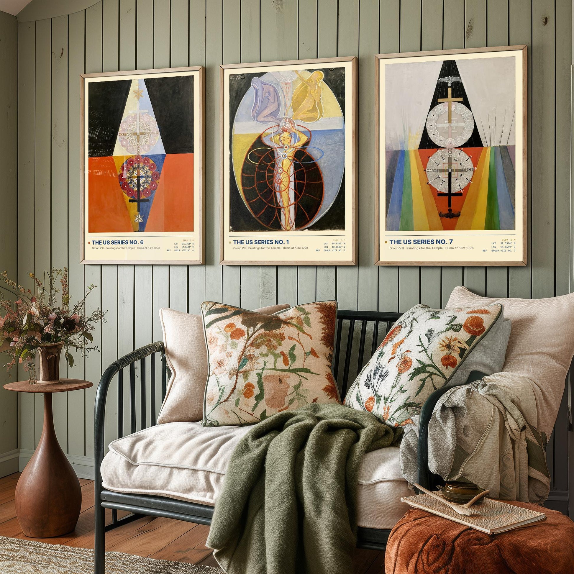 Hilma af Klint The US Series Set of Three Art Prints - No 6, No 1, No 7 - Symbolist Spiritual Poster Painting Giclee