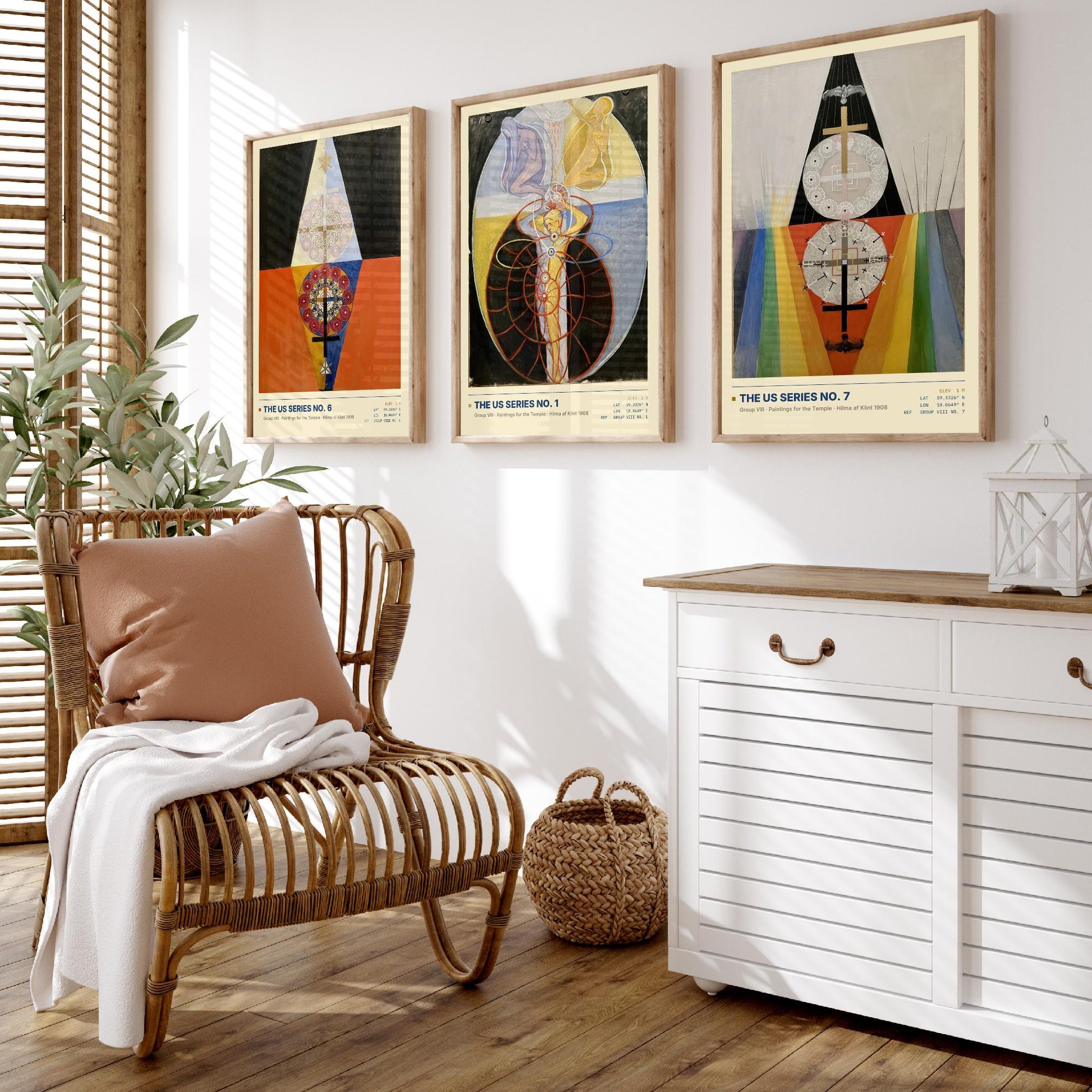 Hilma af Klint The US Series Set of Three Art Prints - No 6, No 1, No 7 - Symbolist Spiritual Poster Painting Giclee